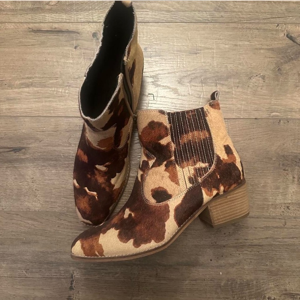 Corkys Cowhide Pattern Ankle Boots